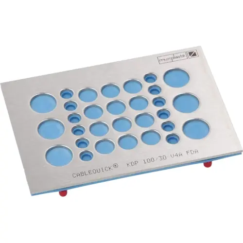 Markenprodukt Kabeldurchführungsplatte 100x145 mm, Edelstahl,KDP 100/56 V4A FDP