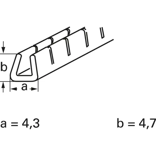 Kantenschutzprofil, gezahnte Kante, (B x H) 4.3 x 4.7 mm, max. Klemmbereich 2.5 mm, PE, natur, GEE99F-C Letzte Chance