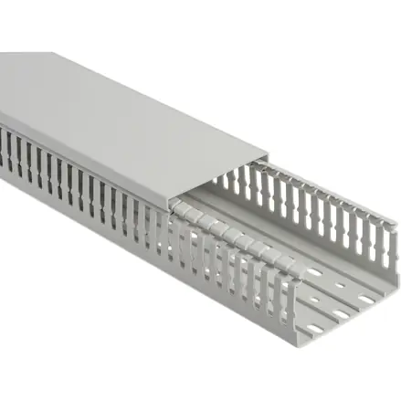 Verdrahtungskanal, (L x B x H) 2000 x 40 x 80 mm, PC/ABS, grau, 183-24080, 1 Stück mit 2 Meter Sonderaktion