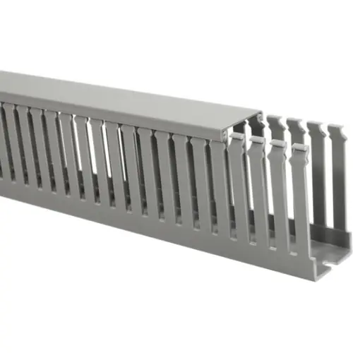 Verdrahtungskanal, (L x B x H) 2000 x 50 x 75 mm, PVC, grau, 185-45075, 1 Stück mit 2 Meter Mega-Angebot