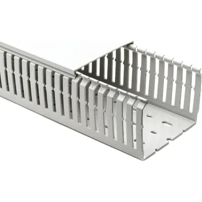 Verdrahtungskanal, (L x B x H) 2000 x 100 x 75 mm, PC/ABS, grau, 183-11075, 1 Stück mit 2 Meter Nur Heute