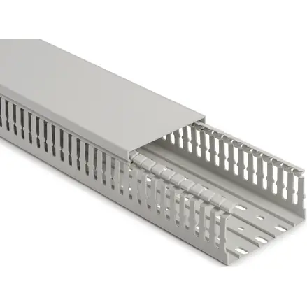 Direktkauf Verdrahtungskanal, (L x B x H) 2000 x 25 x 50 mm, PC/ABS, grau, 183-12550, 1 Stück mit 2 Meter