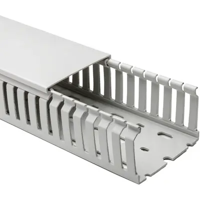 Verdrahtungskanal, (L x B x H) 2000 x 75 x 50 mm, PC/ABS, grau, 183-17550, 1 Stück mit 2 Meter Garantierte Lieferung