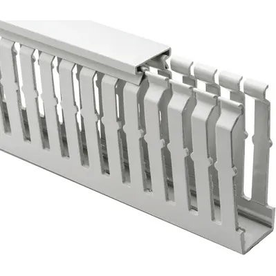 Preiswert Verdrahtungskanal, (L x B x H) 2000 x 25 x 75 mm, PC/ABS, grau, 183-22575, 1 Stück mit 2 Meter