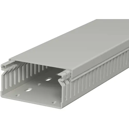 Verdrahtungskanal, (L x B x H) 2000 x 80 x 40 mm, PVC, steingrau, 6178016, 1 Stück mit 2 Meter Zertifiziert