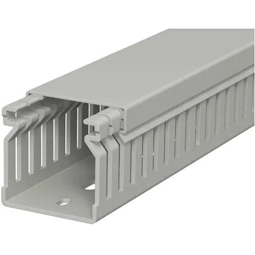 Billig Verdrahtungskanal, (L x B x H) 2000 x 40 x 40 mm, PVC, steingrau, 6178012, 1 Stück mit 2 Meter