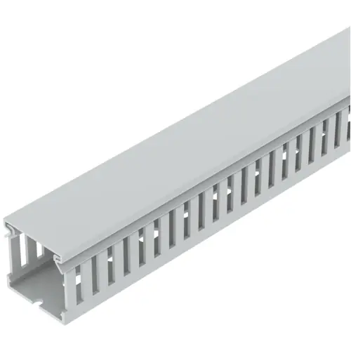 Zertifiziert Verdrahtungskanal, (L x B x H) 2000 x 40 x 40 mm, PC/ABS, lichtgrau, 6132546, 1 Stück mit 2 Meter