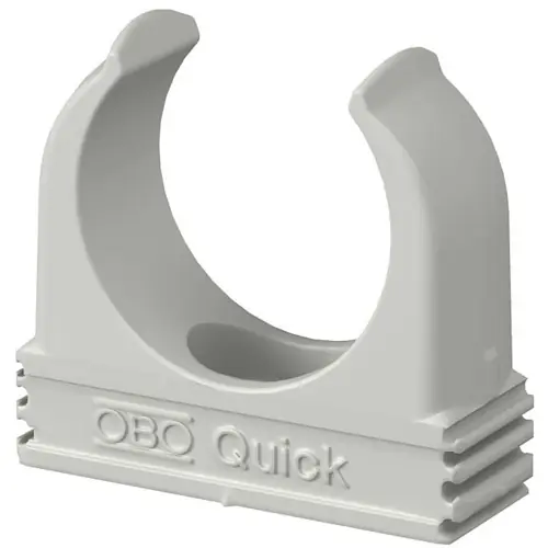 Abverkauf Rohrschelle, (L x B x H) 36.3 x 16 x 34 mm, Montage-Ø 4.2 mm, PP, steingrau, für Elektroinstallationsrohr Ø 25 mm, 2149315