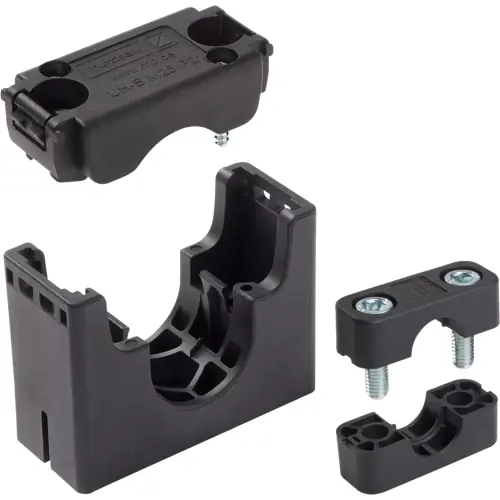 Schlauchhalter, M12/P09, (L x B x H) 35 x 15 x 26 mm, PA, schwarz, für Murrflex-Wellrohrprofile, 83641446 Echt