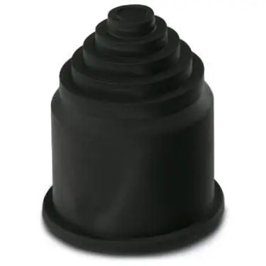 Übergangstülle, (L) 40.2 mm, Kopf-Ø 28.5 mm, TPE, schwarz, 3240978 Kostenloser Rückversand